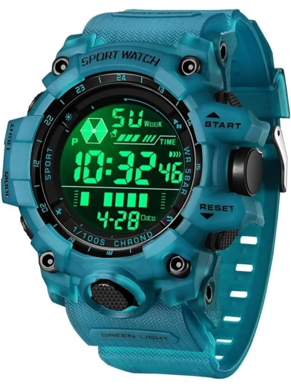 Men's Sky Blue Analog Quartz Electronic Military Multifunction LED Digital Watch